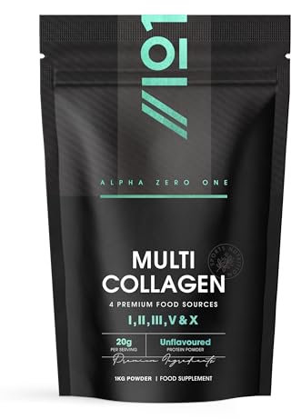 Multi Collagen Protein Powder 1kg - Types I, II, III, V & X - Hydrolyzed Grass Fed Bovine, Wild Caught Fish, & Free-Range Chicken & Eggshell Collagen. by Alpha01
