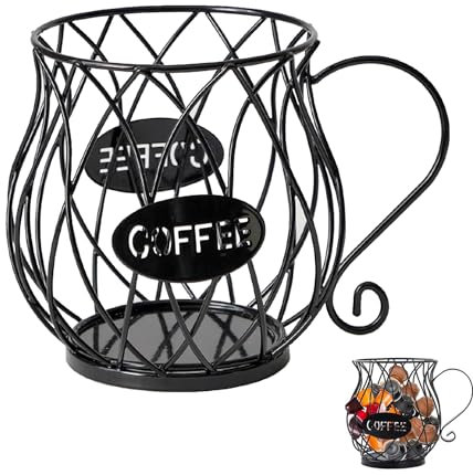 Cestello portaoggetti per Caffè, Cestello porta Capsule Caffè, porta Capsule Caffè, porta Cialde da Caffè, Adatto per Casa, pub, Caffè, Banconi Cestello per Capsule di Caffè (Nero)