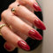 Red False Nails - 24pcs Almond Press on Nails - Medium Fake Nails with Glue - Oval French Tip False Nails - Burgundy Solid Color Stick on Nails - Full Cover Acrylic Nails Glue on Nails in 12 Sizes