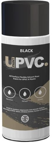 upaintpvc - UPVC Aerosol Spray Paint Black 1x400ml - PVC - Plastic - Window - Door - Frame - Conservatory - Fascia - Downpips - Guttering | Semi Matt Finish (1)