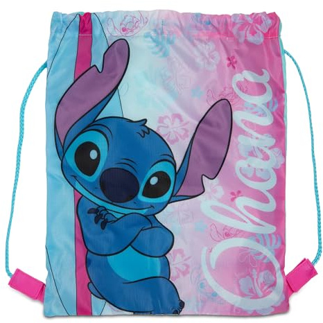 Disney Lilo & Stitch Drawstring Bag Kids PE Kit Gym Swim Bag Girls School Trainer Childrens Travel