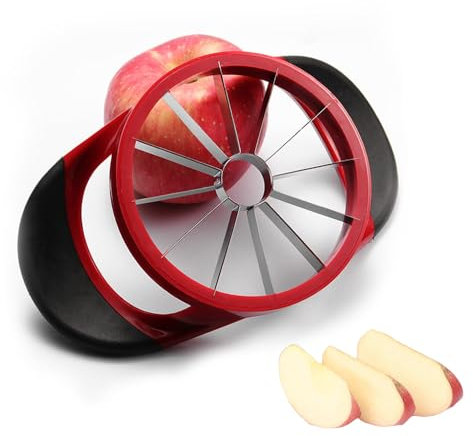 Affettatrice per mele, taglia frutta con manico antiscivolo, divisore per mele in acciaio inox, con 8 lame in acciaio inossidabile, strumento per rimuovere il nucleo per frutta