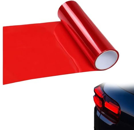 Lámina Tintada para Coche,Lámina para Faros Delanteros,Láminas de Tintado para Traseros,Lámina de Tono de Luz,PVC Vinilo Película Autoadhesiva de Tinte de Luz para Automóvil (Rojo,30x120cm)