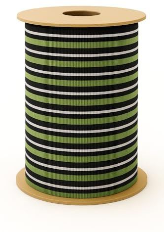Passamaneria, Nastro a Righe in Poliestere Cotoniero per Cucito e Decorazioni Tessili, 10 mm, Diverse Varianti Colore, in 2 Lunghezze, Made in Italy (Military Stripe, 10 m)