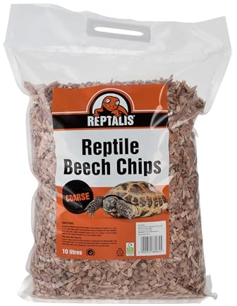 Reptalis Beech Chip Substrate Coarse Grade 10L | Natural Vivarium Bedding for Corn Snakes, Ball Pythons, Tortoises, Bearded Dragons & Lizards | Dust-Free | Odour Absorbing | Spot-Clean Easy