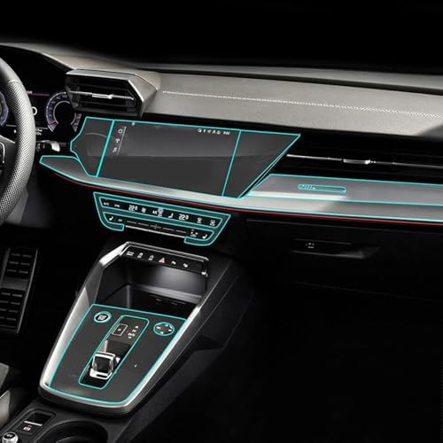 FDHWINGI Pellicola Protettiva PPF Pre-Tagliata per Interni Auto Console Pellicola Trasparente in TPU, per Audi A3 8Y S3 2020-2025