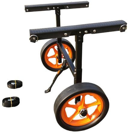 Ronyme Kayak Cart Trolley Folding Heavy Duty for Paddleboards Float Mats with Straps Sturdy Iron Canoe Cart Canoe Carrier