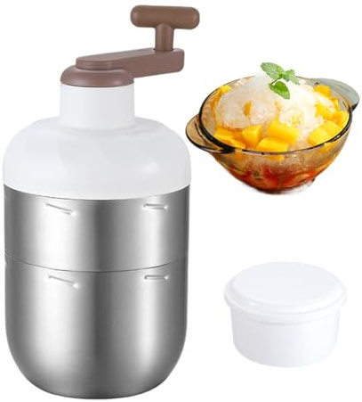 Máquina De Hacer Hielo Raspado, Raspadora Manual Con Manivela, Máquina de Granizados de Acero Inoxidable, para Uso en el Hogar, la Cocina, la Preparación de Cócteles y Bebidas,