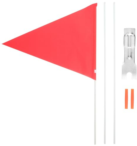 DEARMAMY Bandera de Bicicleta Infantil Roja Mástil Sólido de Fibra de Vidrio, Resistente al Desgaste, Ligera y Compacta para Seguridad en Ciclismo al Aire Libre