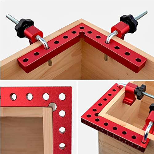 KIMISS Abrazaderas de Madera Ajustables en ángulo Recto para Carpintería - Abrazadera de Esquina 90 Grados 120 X 120 Mm Abrazadera de Fijación en ángulo Recto Rápida Ampliamente para Carpintería