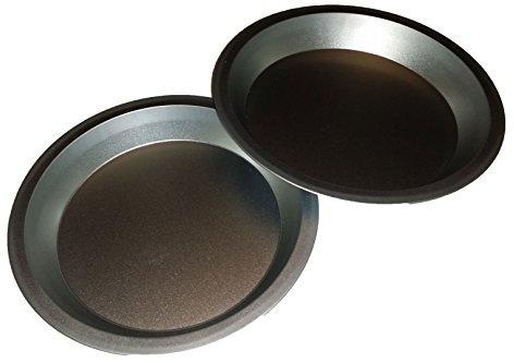 Two 9 inch Pie Pans a Heavy weight steel none stick bakeware set with even heating (Standard version)