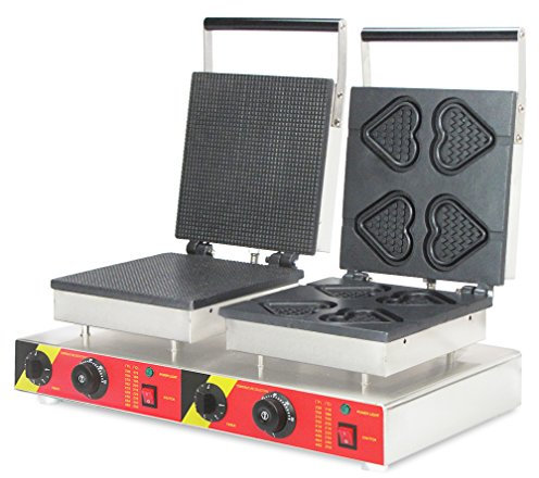 ALDKitchen NP de 578 Commercial Cucurucho de helado conos Máquina 2 en 1 forma de corazón Gofrera Horno eléctrico de antiadherente WAFFEL Tostadora Waffle Baker Belgas WAFFEL Maker 220V