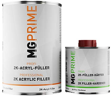 MG PRIME 2C Haut Solide apprêt kit/Primaire pour la Peinture de Voiture Noir - 1,3 kg apprêt epoxy & durcisseur