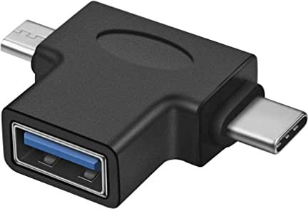 PremiumCord Adaptateur USB 3.0 vers USB Type C + Type Micro B, Femelle vers Mâle, Noir
