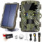 Trail Camera Dual-Lens with Starlight Night Vision 4K 20MP Wildlife Game Camera with 0.2s Motion Activated IP66 Waterproof Hunting Scouting Cam with Portable Solar Panel and Micro SD Card,512G
