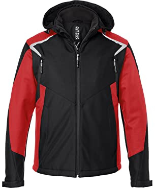 KÜBLER Workwear | KÜBLER BODYFORCE Winter Softshell Arbeitsjacke | schwarz/mittelrot | Größe L