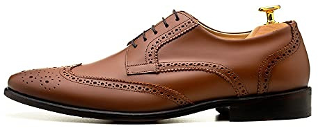 ADOLFO TURRION Leather Classic/Formal Shoes Oxfords Derby Brogue Barceo (Whiskey Brown, us_Footwear_Size_System, Adult, Men, Numeric, Medium, Numeric_10)