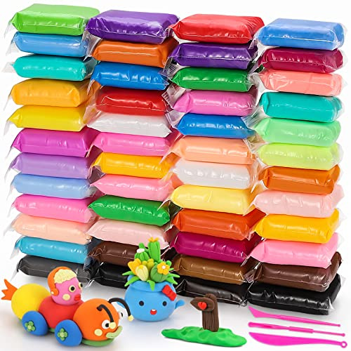 QMAY Argilla da Modellare – 48 Colori Pasta Modellabile Magica all'Aria, Regalo per Ragazzi e Ragazze dai 3 ai 12 Anni, Attività Fai da Te e Arti e Mestieri