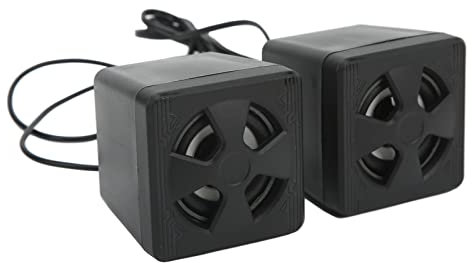Mini Computer Speakers, USB 5V 2W Desktop Speakers with Dynamic RGB Light Wired Portable Stereo Speakers 360 Degree Surround Sound
