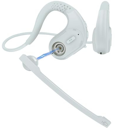 Friencity Casque Bluetooth avec microphone magnétique pour téléphone portable, casque sans fil avec suppression du bruit DSP pour PC portable, écouteurs ouverts pour course à pied, conduite, bureau à