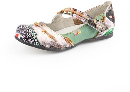TMA EYES Costura de Mano de Moda empalmada con Zapatos Planos de Cuero de pies Anchos