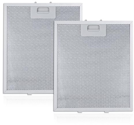 2 Pack Cooker Hood Filter 320 x 260 mm, Universal Metal Grease Filter for Cooker Hood Mesh Cover Kitchen Extractor Fan Vent Aluminum Range Hood Grease Filters