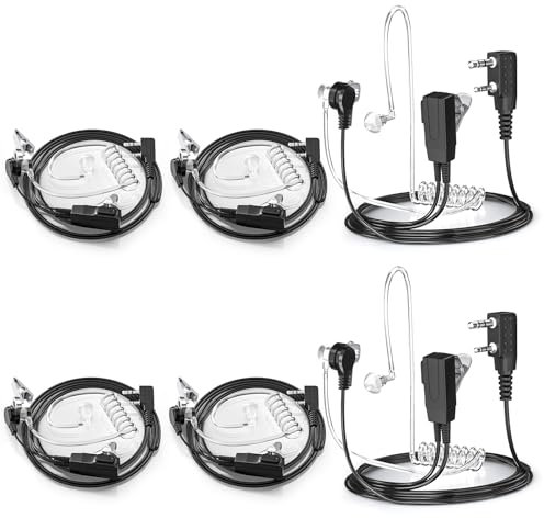 JUCJET Walkie Talkie Headset, Walkie Talkie Kopfhörer mit Schallschlauch Kompatibel mit Walkie Talkie BF-88E 888S UV5R UV5RE Baofeng UV 5R BF-88E BF-888S Funkgerät Headset(6 Stück)