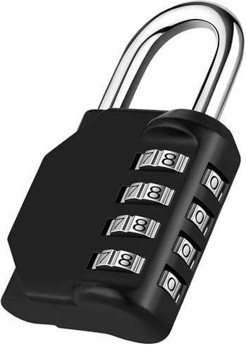 NAGE Cadenas à code chiffré pour la sécurité intérieure et la durabilité en extérieur - Cadenas à combinaison à 4 chiffres - Serrure à combinaison à 4 chiffres - Serrure à combinaison pour porte (1