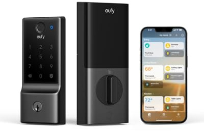 eufy Security Smart Lock E31, Fingerprint Keyless Entry Door Lock for Front Door, Built-in WiFi Deadbolt, App Control, Supports Matter, Apple Home, Alexa, Google, 10000mAh Battery, Auto Lock