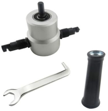Uonlytech Dual Head Sheet Nibbler Metal Hole Drill Attachment for Nibbler Tool for Car Repair and Metal Sheet Production
