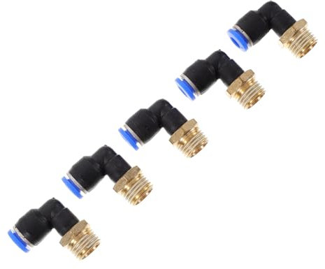 Cabilock 5pezzi Raccordo Innesto Rapido Per Tubo Aria in Abs e Rame Giunto Dritto Crimpare in Plastica Accessorio Per Raccordo Per Tubo Flessibile Per Progetti Industriali