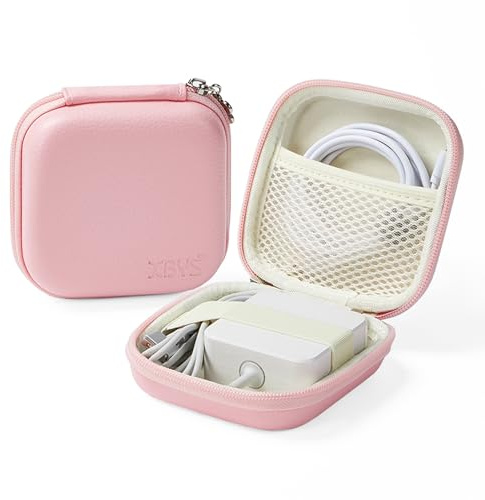 Linpr Organizador de Cargador para MacBook - Bolsa Organizadora para Dispositivos Electrónicos Portátiles, Accesorios de Viaje Utiles para MacBook, Cables USB y Baterías(Rosa,M)
