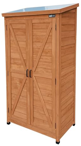 AXI Hugo Armadio da Giardino in Legno Marrone | Armadio exteriore, Armadio degli Attrezzi con 3 Ripiani fissi | 85 x 52 x 174 cm