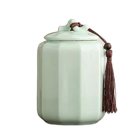 LJHFG63KUYT Caddy Latas de azúcar de cerámica Decoraciones decorativas de gama alta Tanques de almacenamiento domésticos for té verde y té negro Almacenamiento