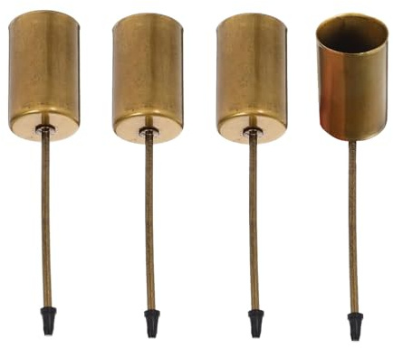 LATRAT 4 stycken adventskrans, ljusstake, 10 x 2,5 cm, ljushållare för adventskransdekoration, ljuspick för adventskrans, julbordsdekoration, antikbrons