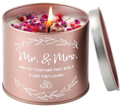 PRSTENLY Wedding Gifts for Bride and Groom, Mr and Mrs Gifts for Couples | Wedding Gifts for Couples 2026 Engagement Bride to Be Present Wedding Day 9oz Scented Candle Gifts