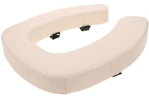 SHOWERORO Cojín Asiento de Inodoro Acolchado con Esponja de Alta Densidad, Elevador Acolchado Grueso Beige para Personas Mayores y Cuidado en Baño