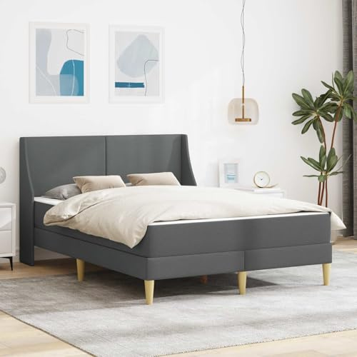 Holepyr Sängram med madrass och huvudgavel av polyester, robust plywoodram, ventilerande vändmadrass, praktiskt förvaringsutrymme, perfekt för sovrum, gästrum, semesterlägenhet