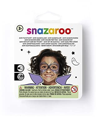 Snazaroo 1172087 Kinderschminke Mini Set Hexe, 3 Schminkfarben, Farben: Lila, Weiß, Schwarz, 1 Pinsel, 1 Schwämmchen