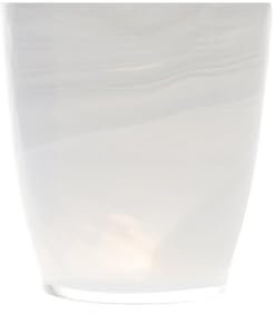 H&H Alabastro Set 6 Bicchieri, Vetro 230 ml, Bianco, 9x9x10 cm, 6 Unità