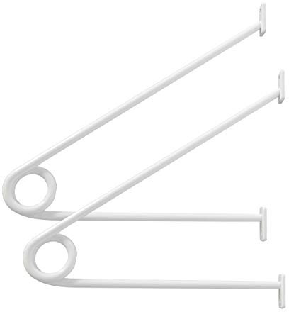 Natural Goods Berlin Wandgarderobe GARD Prenzlberg | Kleiderstangenhalter für die Wand | 8mm Materialstärke | Garderobenstange | DIY (Weiß, T26 x ohne Kleiderstange)