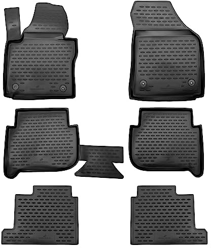 WALSER XTR Gummi Fussmatten Auto für VW Touran I, II, 7 Sitze, 2003-2015, 100% passgenaue Auto Fußmatten, robuste Universal Fußmatte Auto, Gummimatten Auto, Auto Fussmatten Gummi