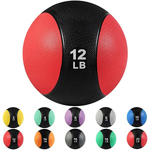 Medizinball mit Griff, 20LB /18LB /14LB /12LB /10LB /8LB /6 pounds Medizinball, für Jede Trainingsroutine, Muskelaufbau, Cardio-Fitness, Kraft- und Erholungstraining, Mehr Kalorien Verbrennen
