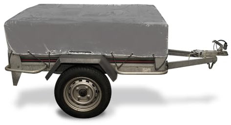 EURO VANADIUM Anhängerplane mit Lippe 160x120 grau, Wasserfest, Trailer, Universal Passform, 160 x 120 cm