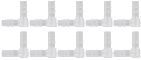 10 St 90 Graders Armbågsslang Hulling Plast Lika Hullingförsedda Kopplingsadapter L-form Slangkoppling för Akvarium Luft Vatten Bränsleolja Inert Gas(6mm)