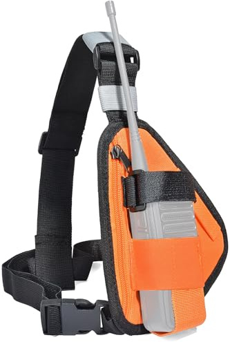HYS Radiosele på bröstet, svart bröstficka bärbar väst med justerbar rem kompatibel med Baofeng Motorola Uniden Kenwood ICOM Walkie Talkie