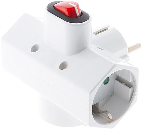 Triplite Schuko 16A + Interrupteur - Blanc - Zenitech