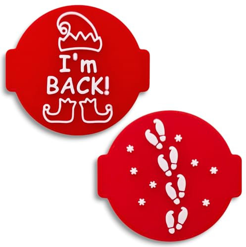 Merry Christmas Stamp Embosser 6cm for Icing, Fondant, Cupcake, Cake, Baking, Decoration, Made in UK by 1066 Factory (Pattern 13)