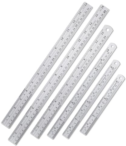 Mr. Pen Stainless Steel Ruler Set, 6-16, Metric Metal Ruler, Long and Small Sizes, Straight Edge