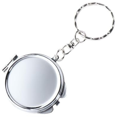 Porte-clés miroir pliable portable, miroir de maquillage, miroir de poche compact avec porte-clés (circulaire)